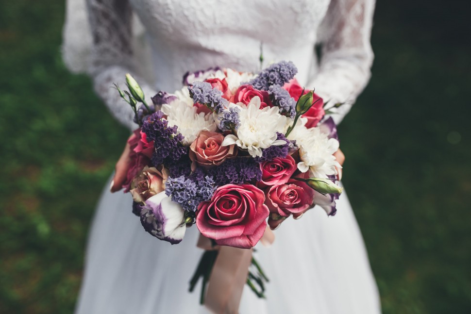 Букет невесты розово-сиреневый