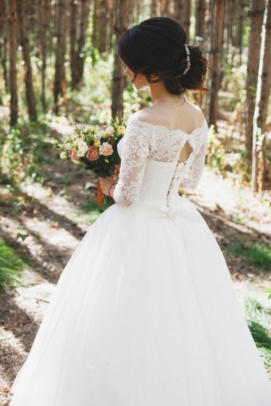 Букет невесты с розой цвета капучино